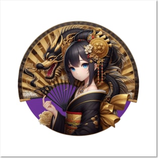 Geisha Dragon Lady Posters and Art